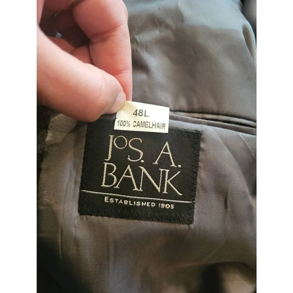 Jos. A. Bank Blazer Men's 48 Long Grey Camel Hair Sport Coat Warm Classic